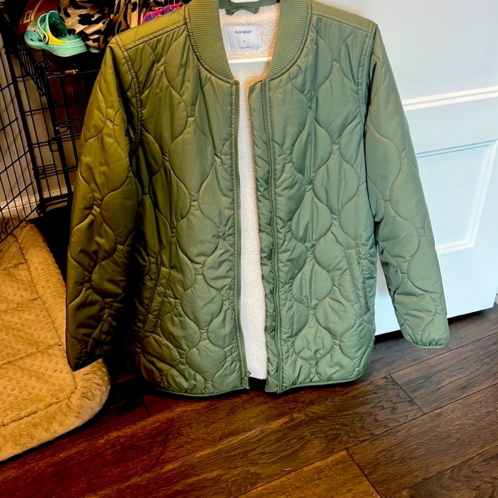 Brand new never worn green quilted coat